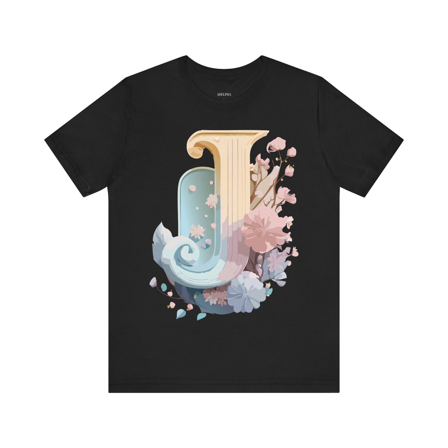 Adelpha Letter J Shirt Unisex Graphic Tee Vintage Inspired Art Design Short Sleeve