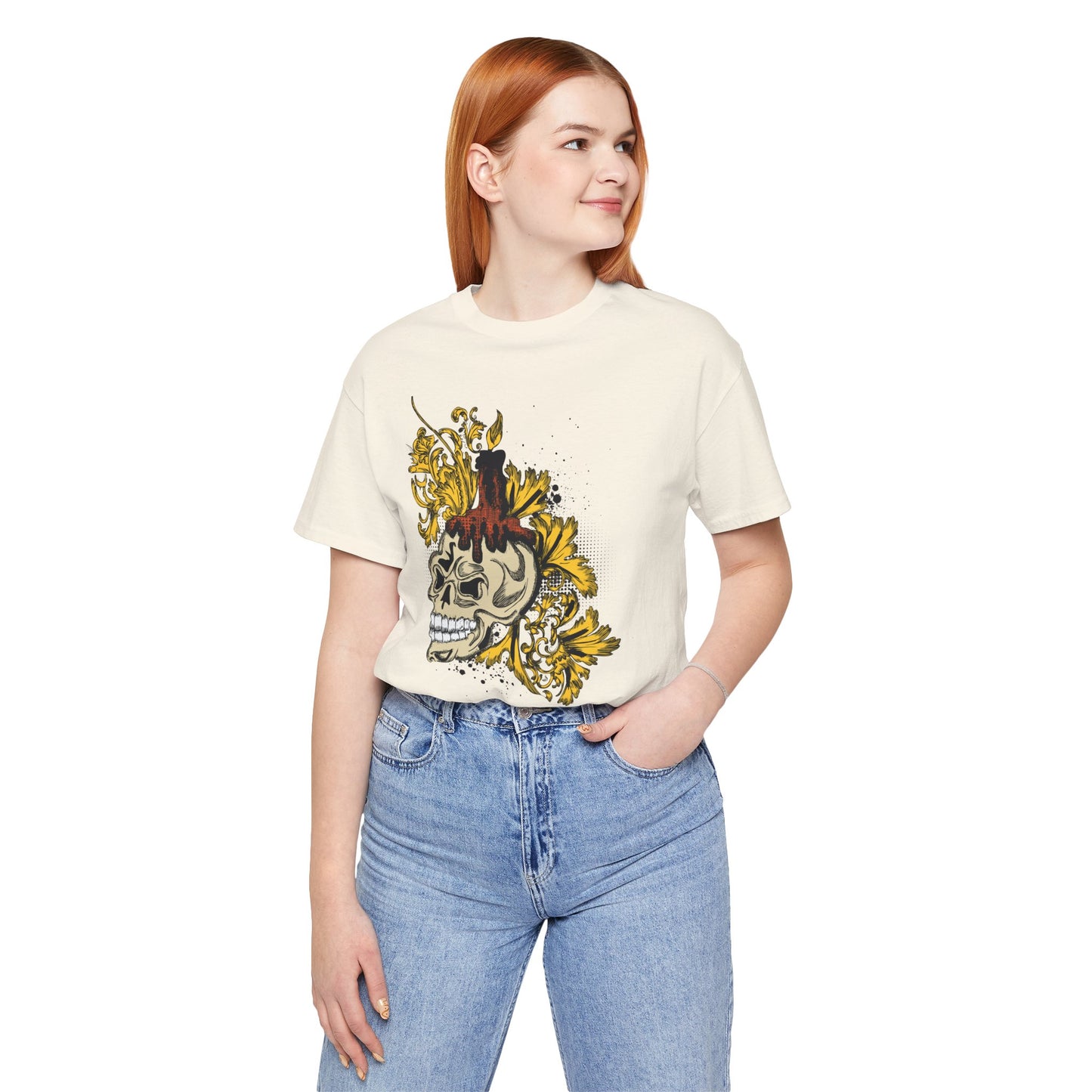 Rock Skull Graphic Design Tee, Skull Shirt, Vintage Tees, Art Design T-Shirt, Vintage Graphic Tee, Art Shirts with Skulls