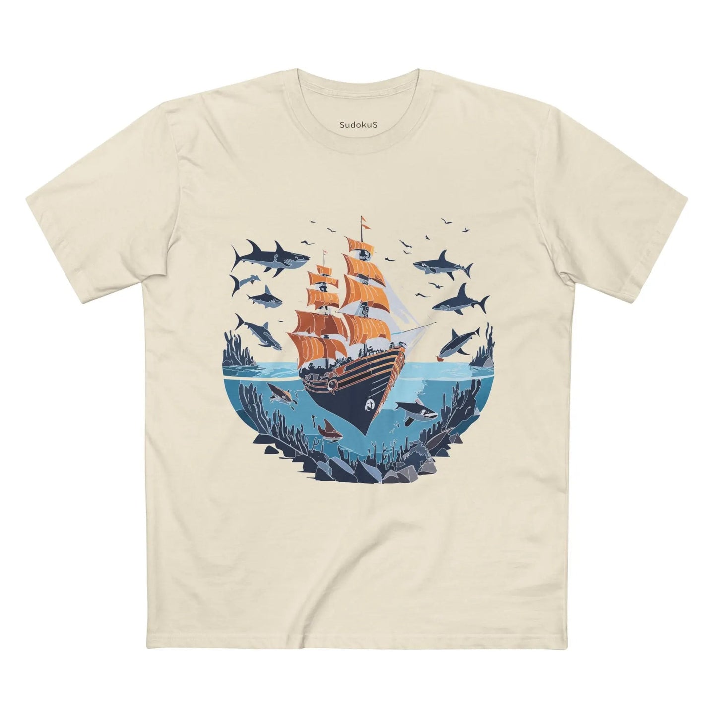 Ocean Coast Graphic Unisex 100 Cotton Staple Tee 30