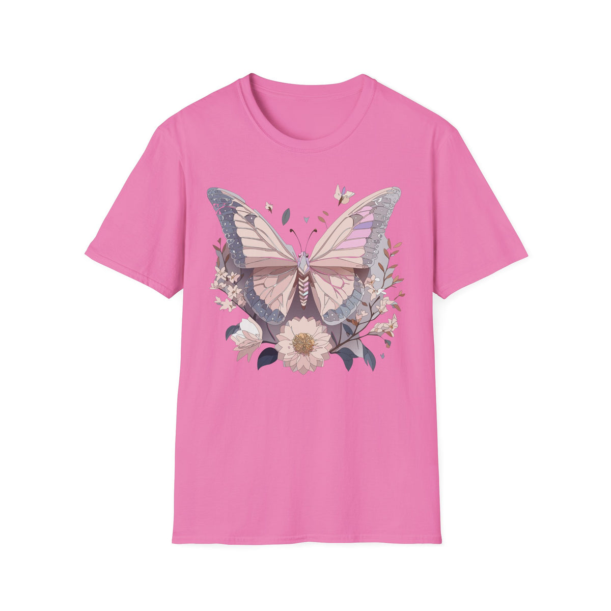 Pastel Butterfly Floral Wings Graphic Design Unisex 100 Cotton Gildan T-Shirt