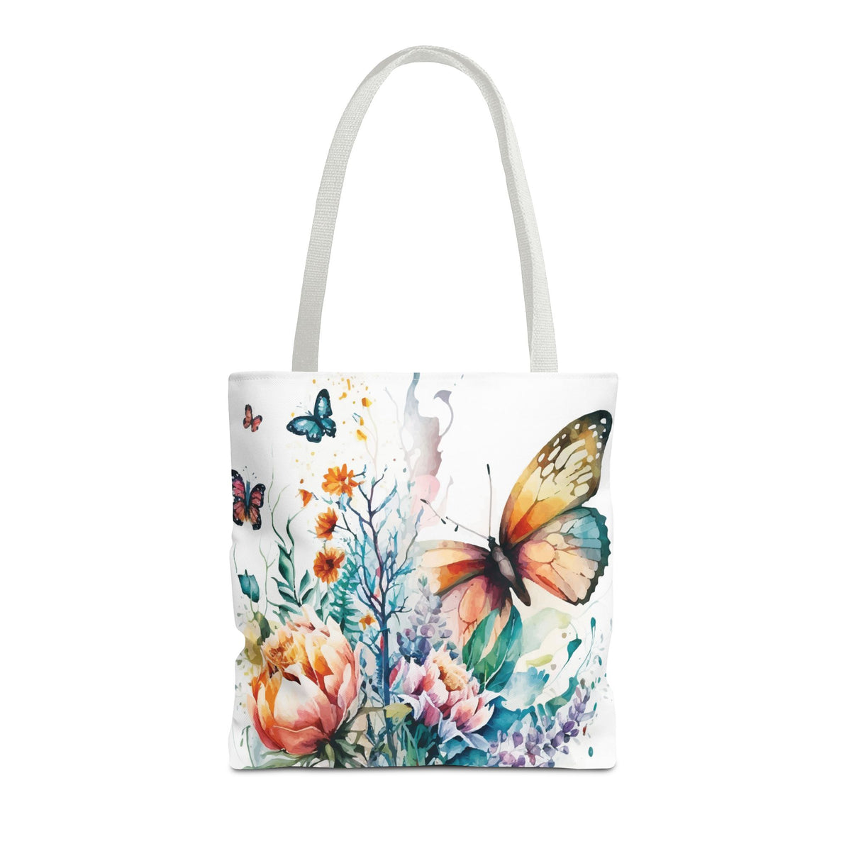 Bolsa de lona con estampado de mariposas 