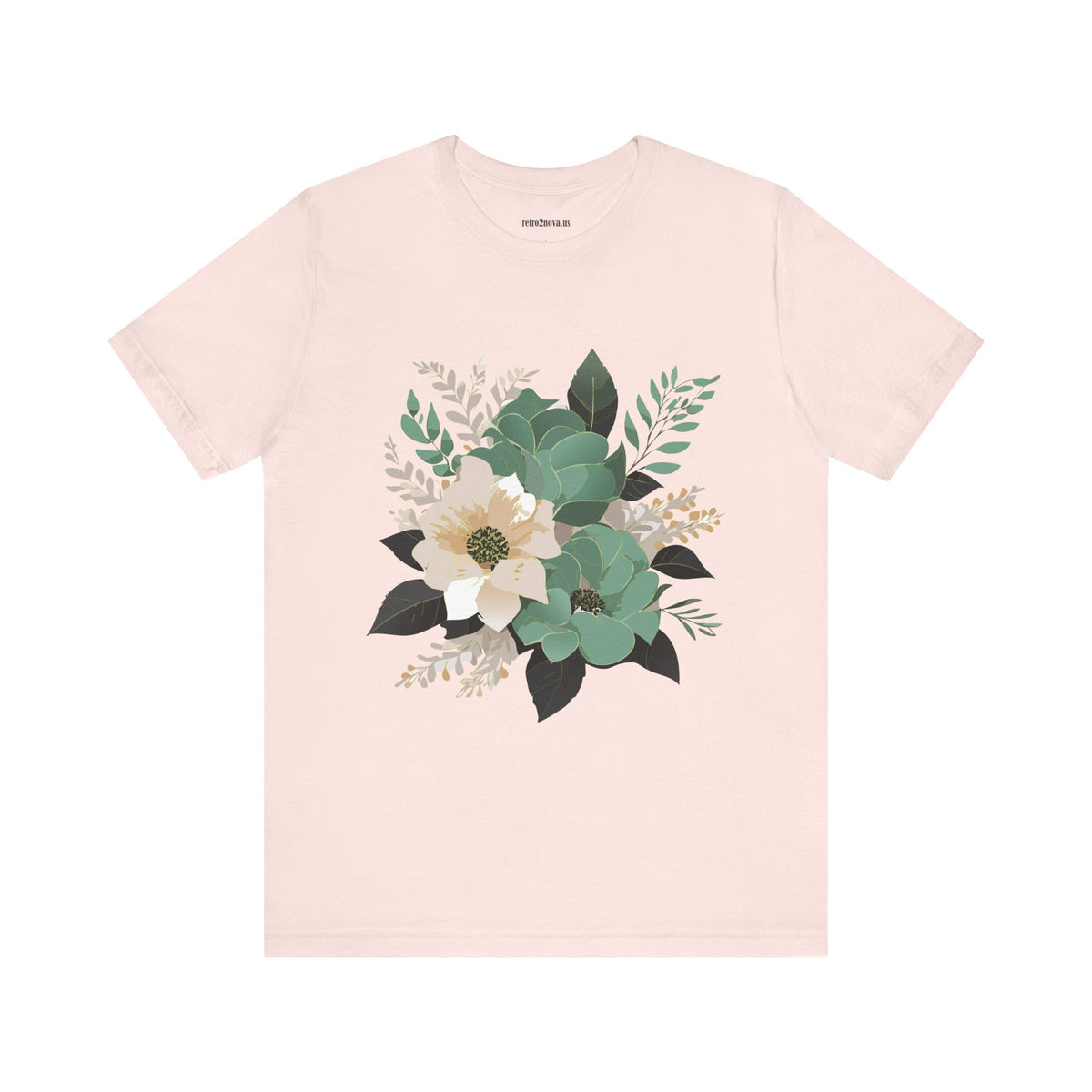 Floral Graphic Unisex Cotton Bella+Canvas Tee with Flowers Design ab13