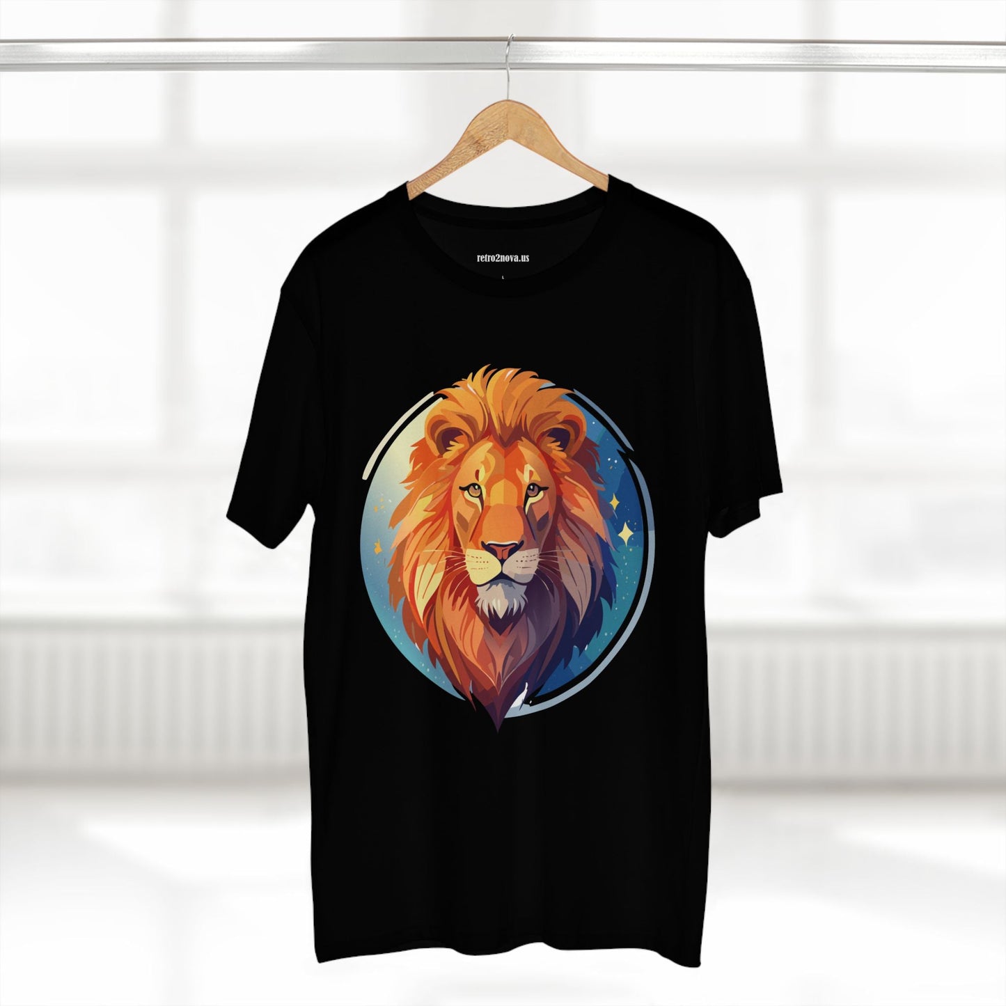 Unisex Premium Cotton Staple Tee With Lion Art Design Retro2Nova Art Collection For Everyday Comfort And Breathable Fit