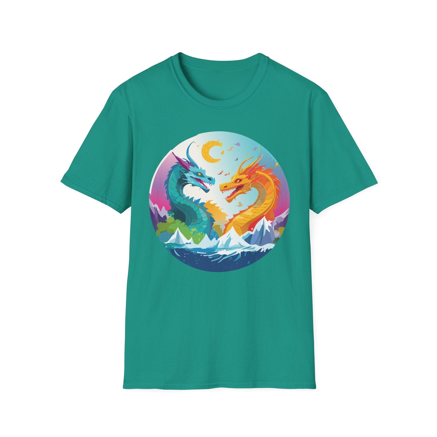 Dragon T Shirt Unisex Gildan Softstyle 64000 Tee Dragon Artwork Animal Print Shirt