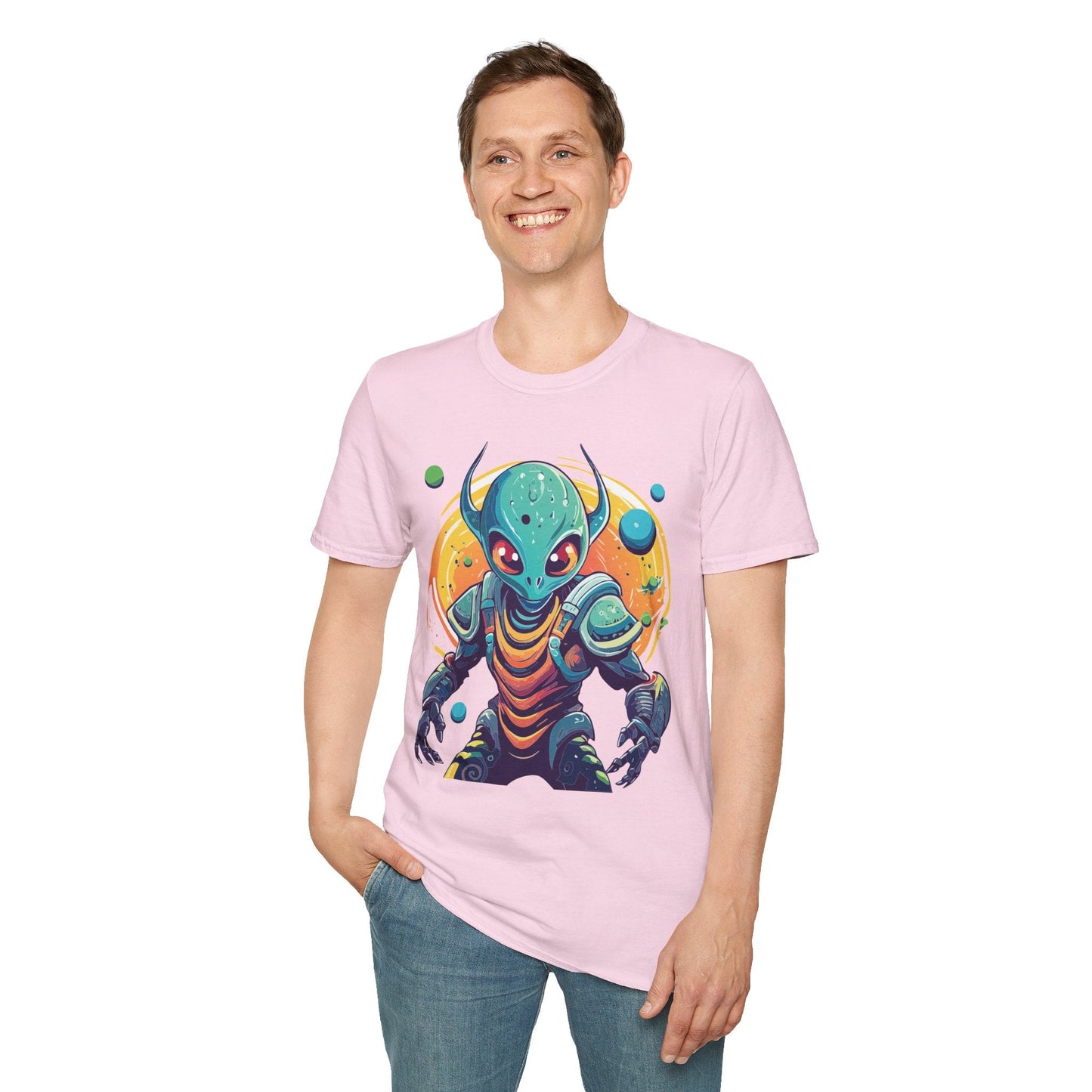 Alien Graphic Unisex Cotton Softstyle UFO Artwork Tee 13