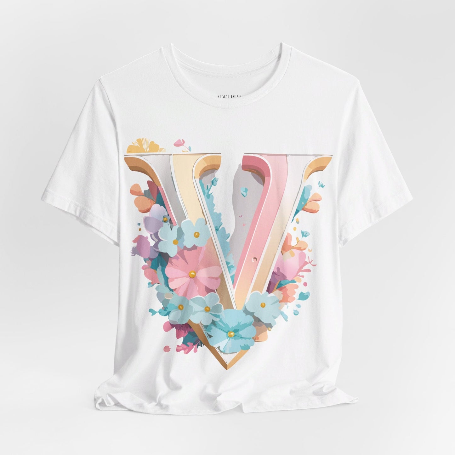 Adelpha Letter V Shirt Graphic Tee Unisex Jersey Short Sleeve Vintage Inspired Design