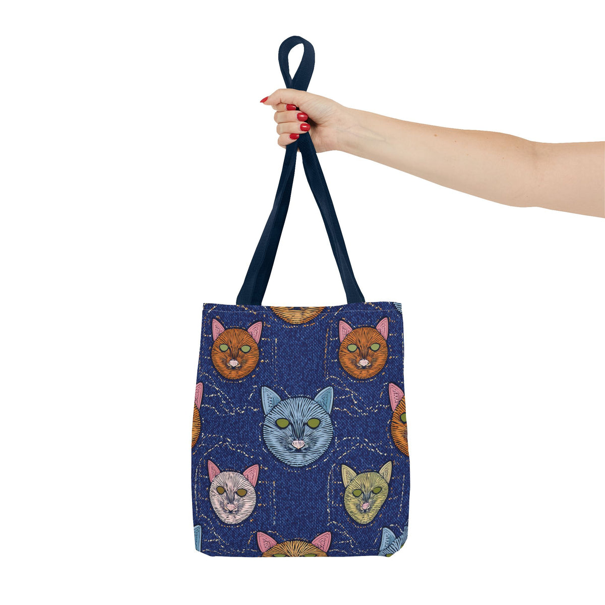 Denim Fabric Imitation Print Unisex Canvas Bag Poly Spun 3 Sizes Tote Bag 190-1