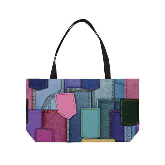 Denim Print Yoga Bag High-Quality 100% Spun Polyester 24x13 Canvas Gym Bag 50