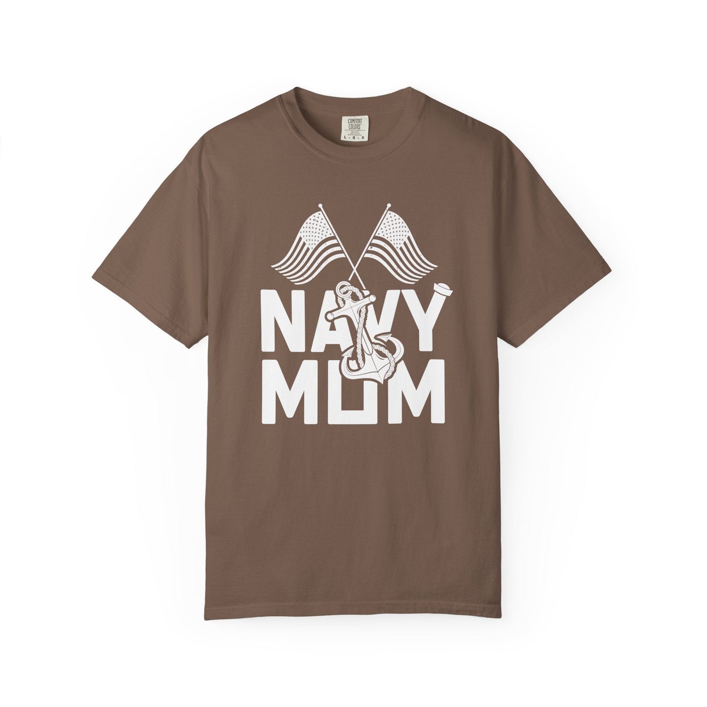 Navy Mom T-shirt Mother's Day Mama Tee Unisex Comfort Colors Garment-Dyed Cotton h20