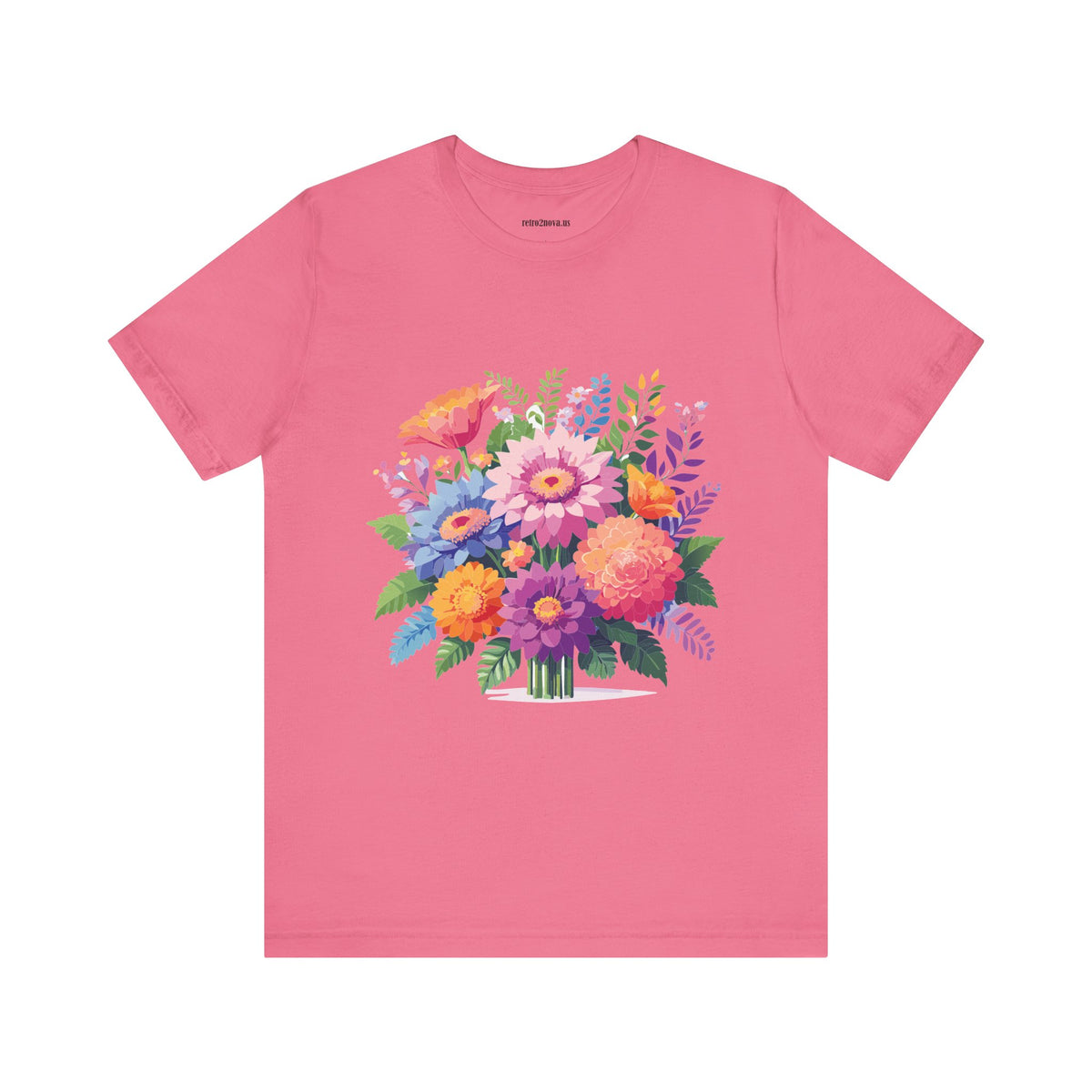 Floral Graphic Unisex Cotton Bella+Canvas Tee with Flowers Design ab15