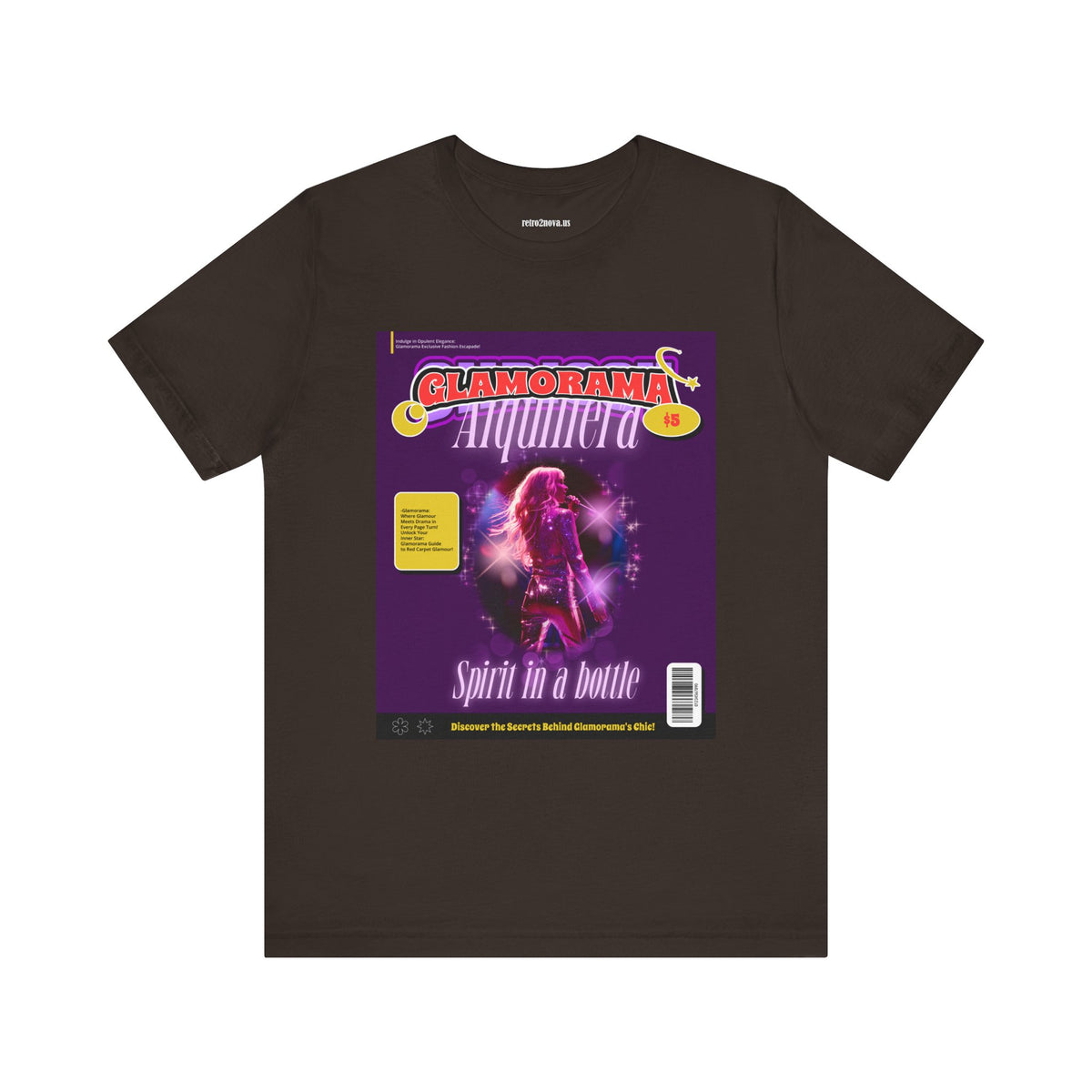 Magazine Cover Graphic Unisex Cotton Bella+Canvas Tee with Retro Poster ab26
