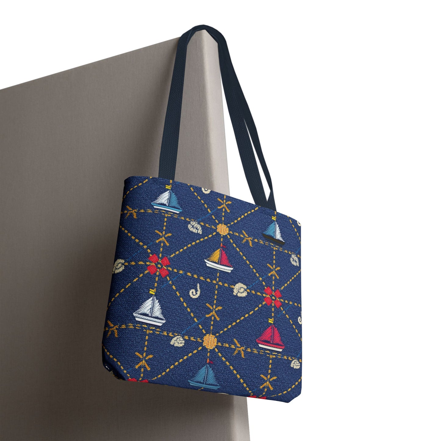 Denim Fabric Imitation Print Unisex Canvas Bag Poly Spun 3 Sizes Tote Bag 182-14