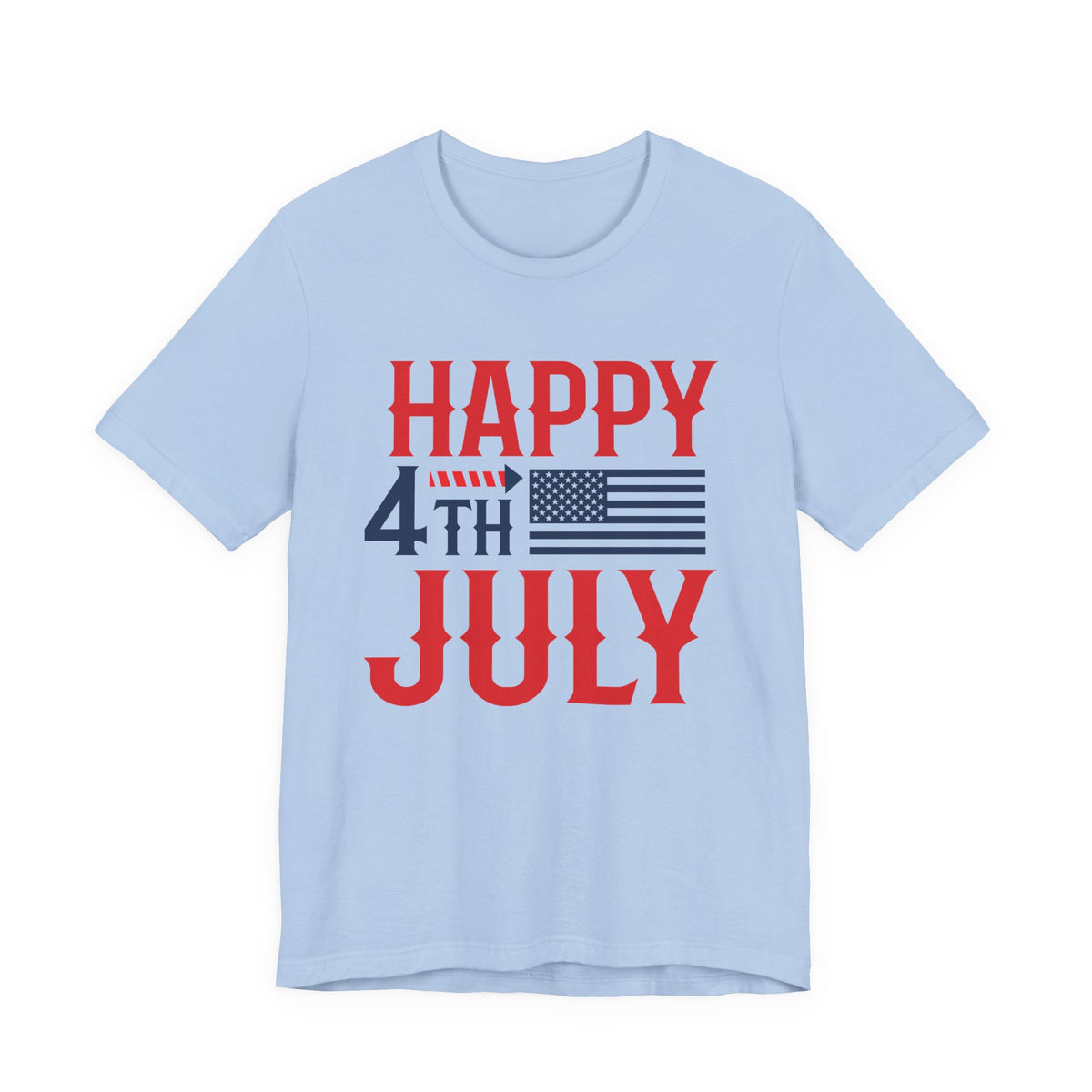 Happy 4th July American Flag T-Shirt Independence Day Patriotic Unisex Cotton Tee 011