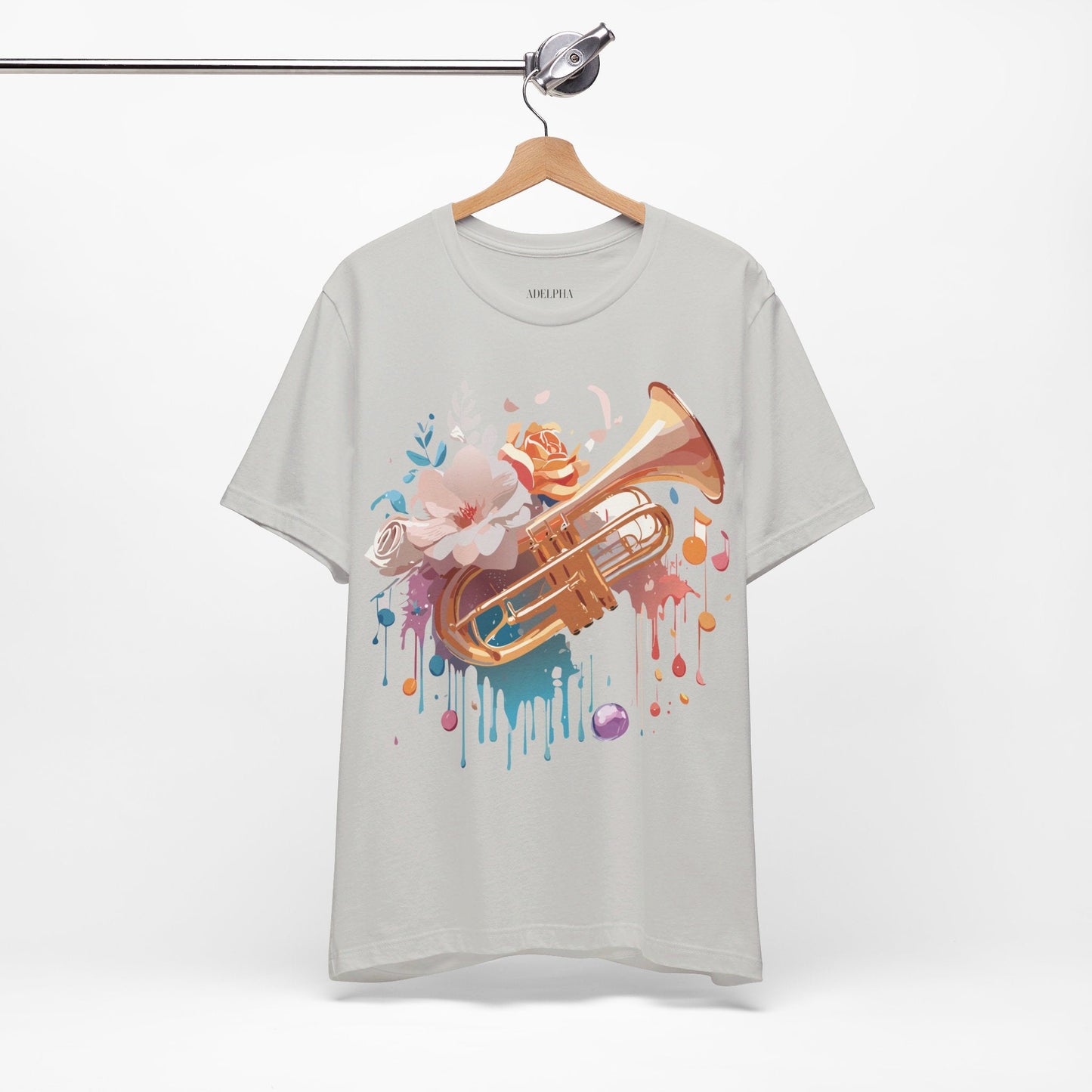 Music Graphic Unisex 100 Cotton Vintage Art with Musical Elements Tee 138