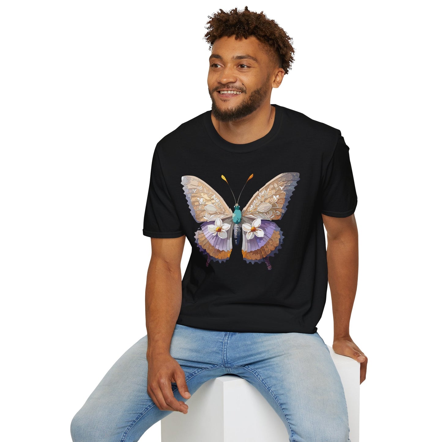 Butterfly Shirt Unisex T Shirt With Monarch Design Softstyle Gildan 64000 100 Percent Cotton Tee