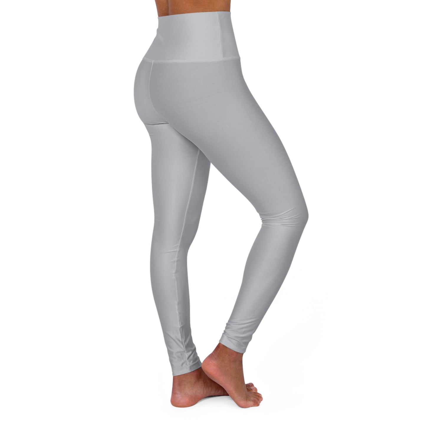 Pale Slate Grey Color High-Waist Yoga Leggings Women's Seamless Poly-Span Stretchy Pants XS-2XL