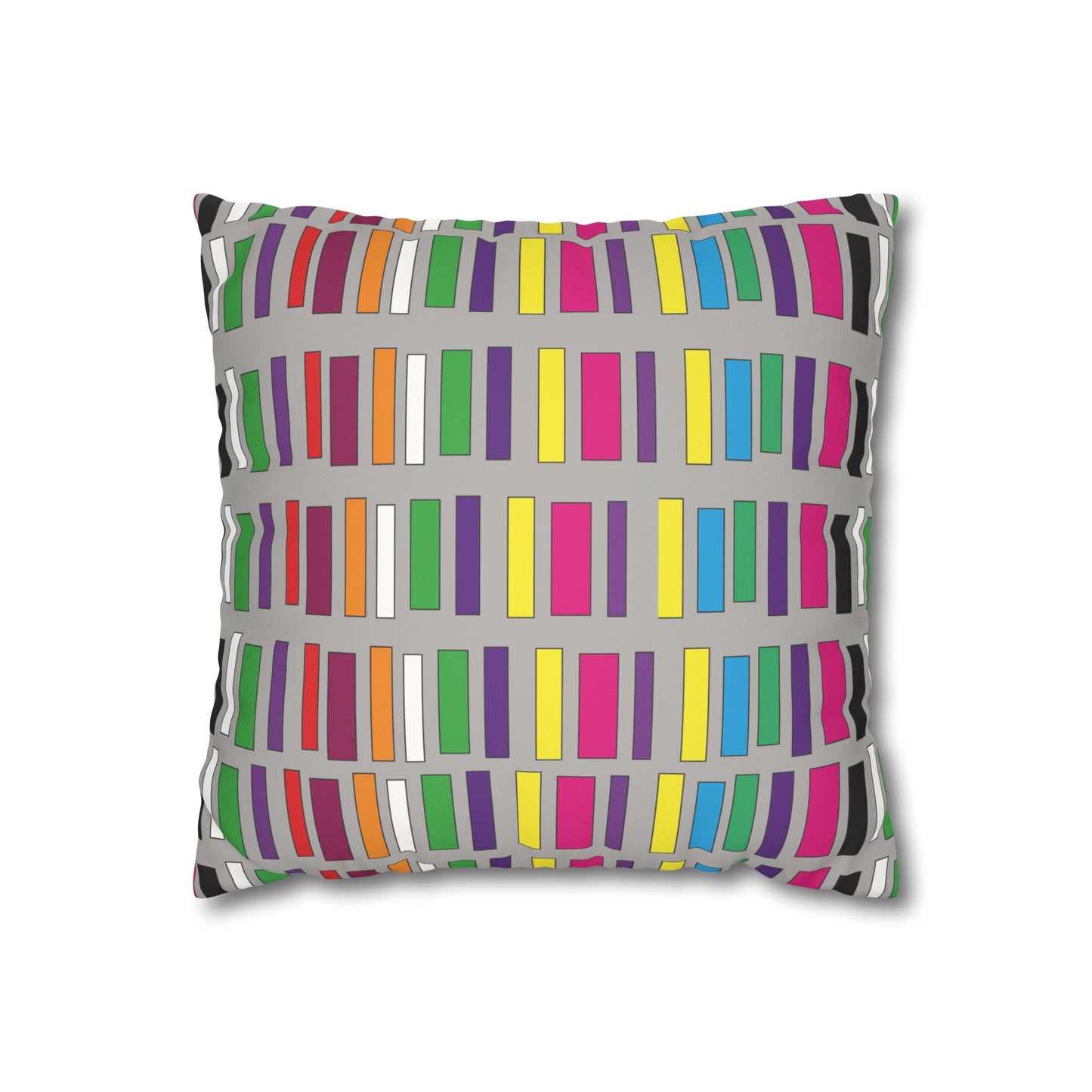 Faux Suede Pillowcase with Abstract print