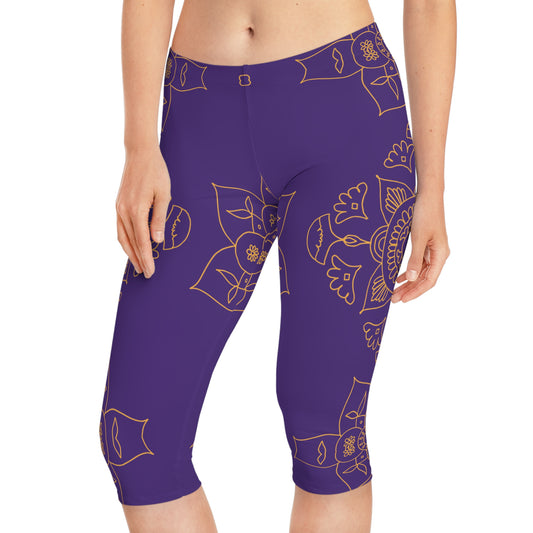 Capri leggings with traditional print