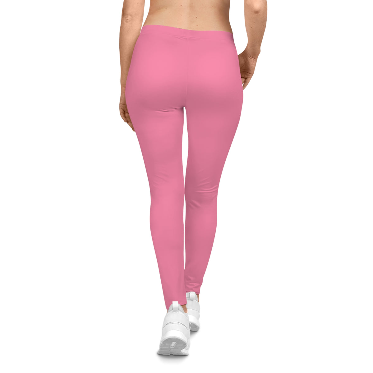 Bubblegum Tint Pink Color Women's Poly-Span Casual Leggings XS-2XL
