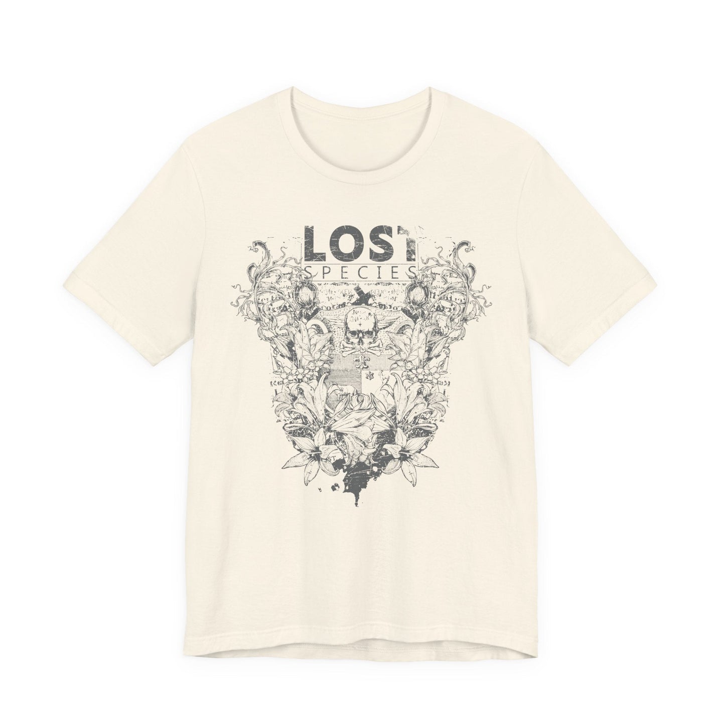 Lost Species Tee Floral Wildlife Illustration Rock Band T-Shirt A-7