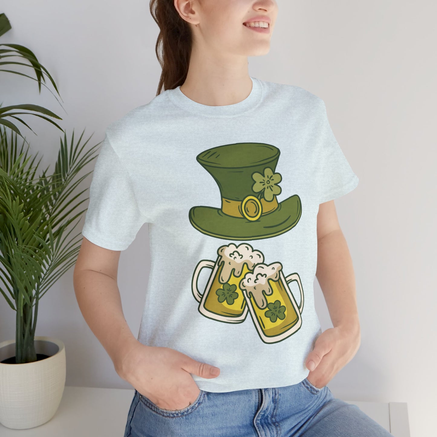 Unisex Cotton Tee Shirt with Lucky Prints