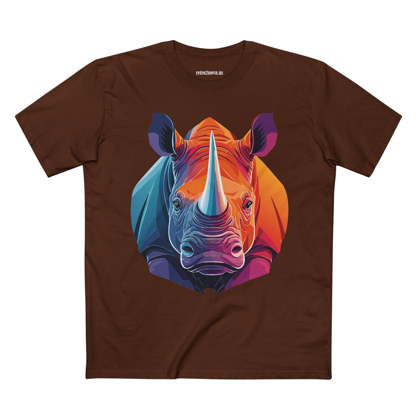 Rhino Animals Shirt Unisex Premium Cotton Tee With Original Art Design From Retro2Nova Art Collection