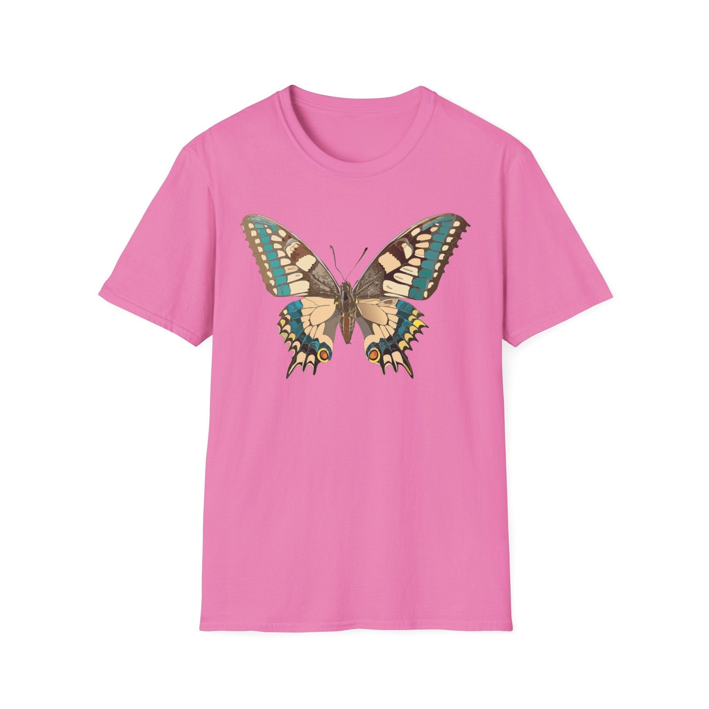 Unisex Butterfly T Shirt Softstyle 64000 Ring Spun Cotton Lightweight Tee Breathable Everyday Comfort