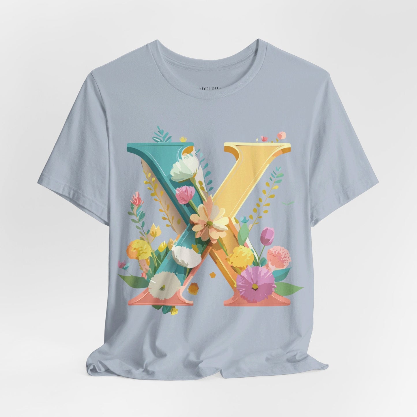 Letter X Shirt Unisex Graphic Tee Premium Vintage Inspired Adelpha Artwork Short Sleeve