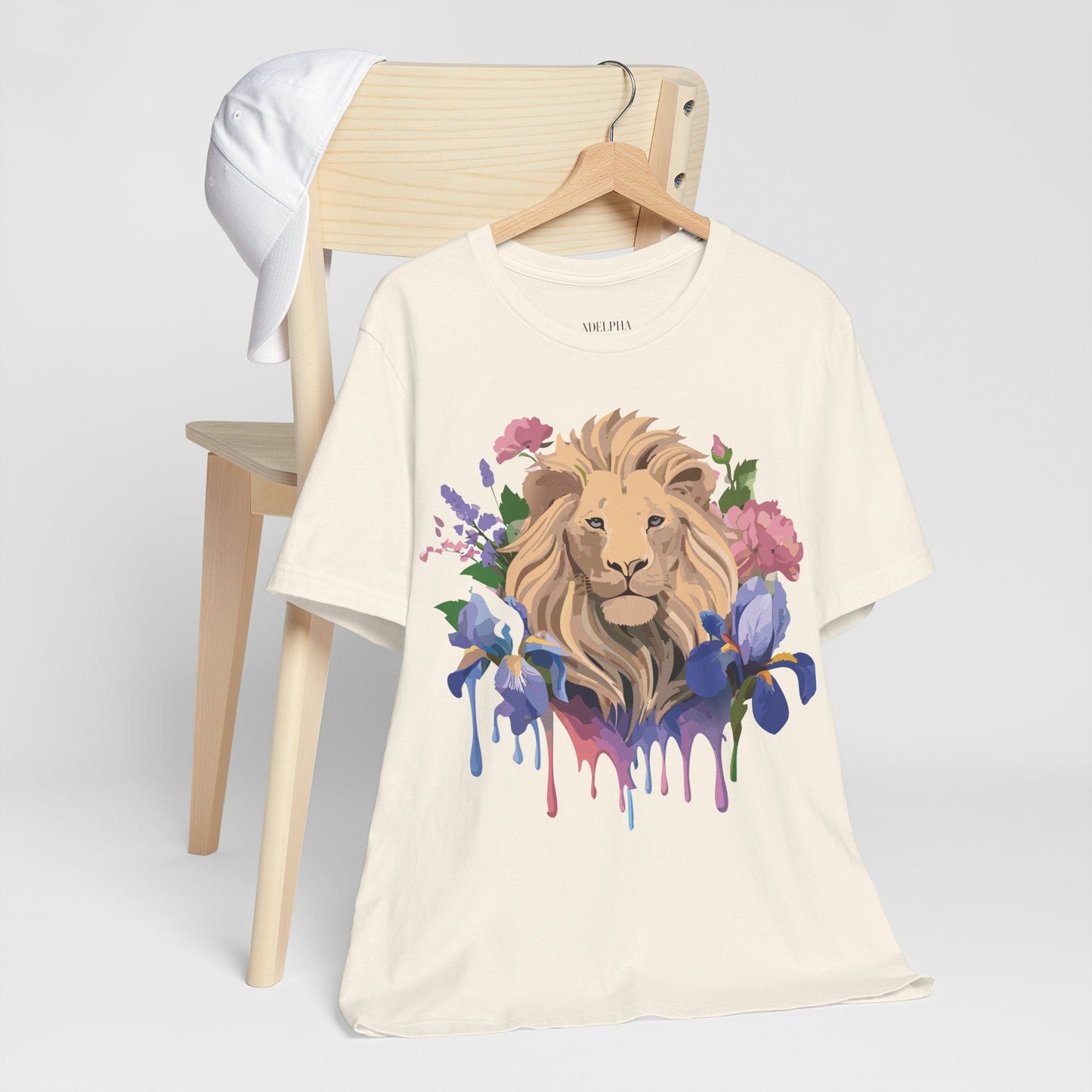 Adelpha Lion Shirt Unisex Graphic Tee Short Sleeve Vintage Style Lion Design Artwork