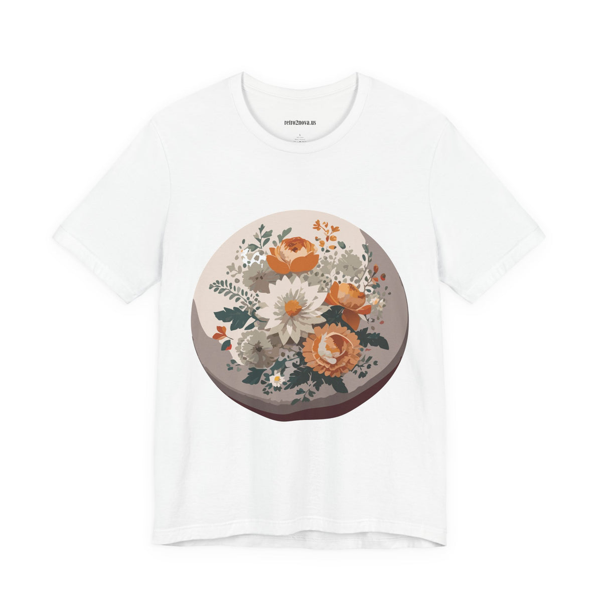 Floral Graphic Unisex Cotton Bella+Canvas Tee with Flowers Design ab105