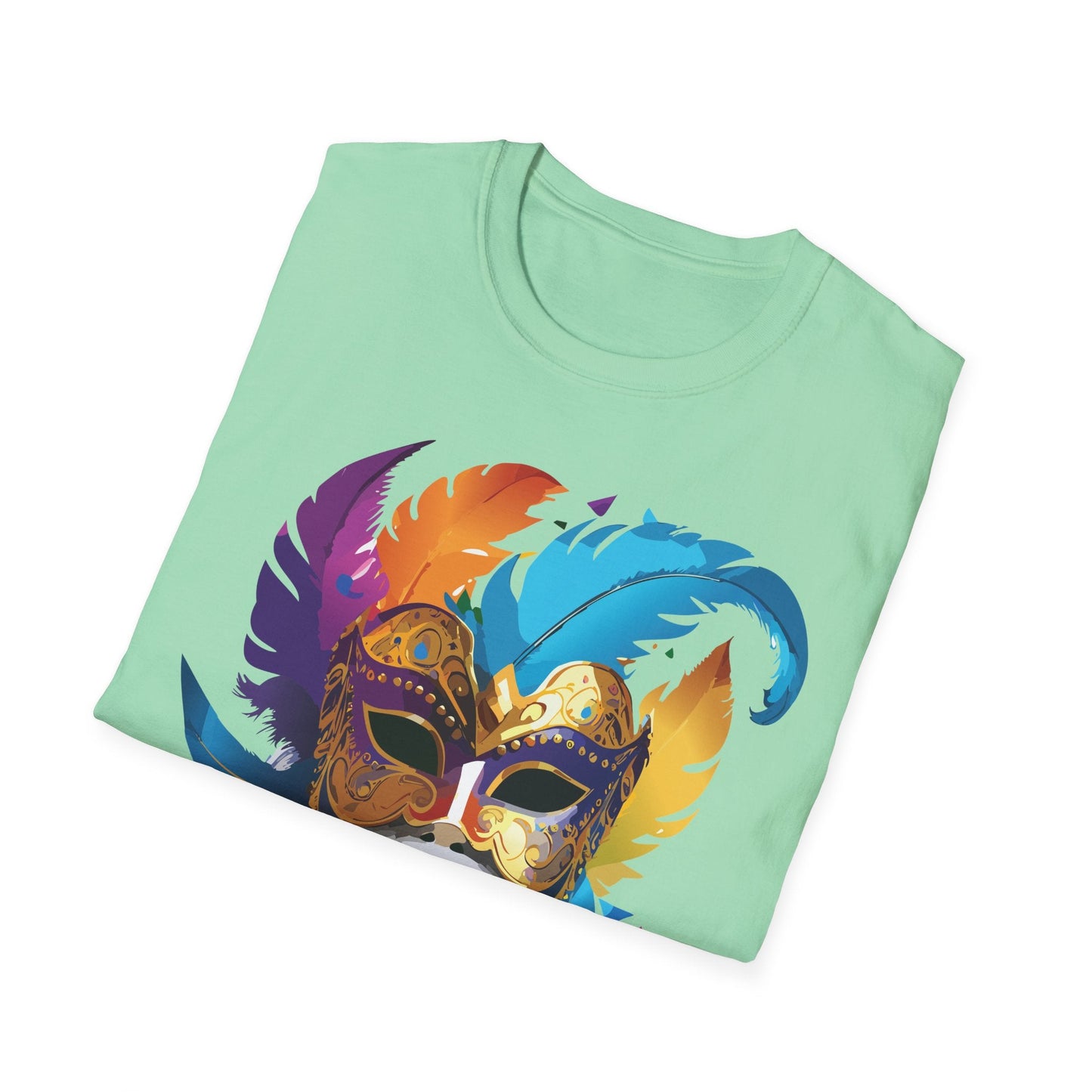 Mask Tee Shirt Unisex Short Sleeve Cotton Tee Art Design Masquerade Gildan Softstyle 64000