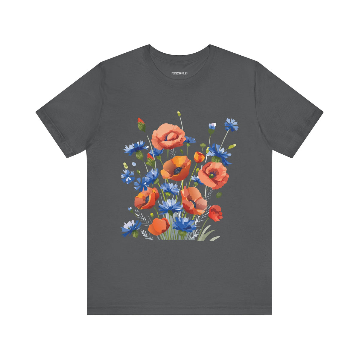 Floral Graphic Unisex Cotton Bella+Canvas Tee with Flowers Design ab8