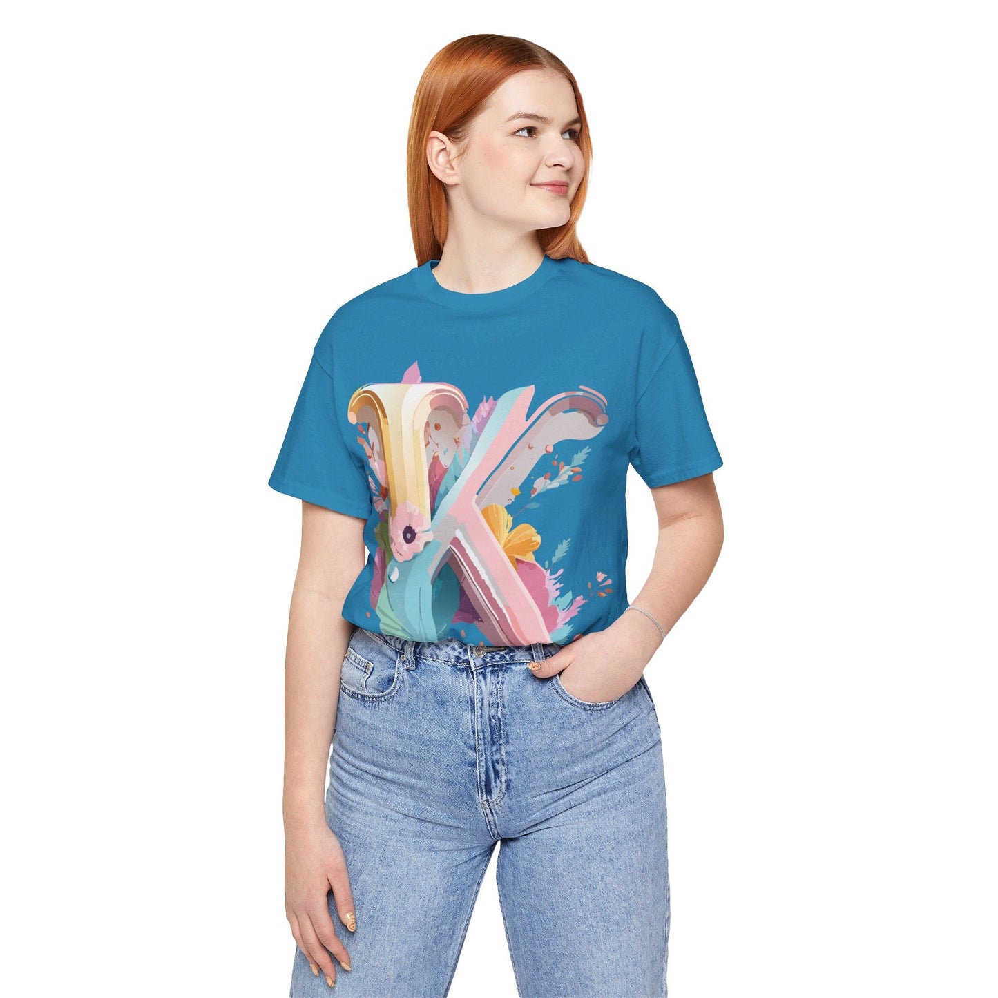 Letter K Shirt Unisex Graphic Tee With Vintage Inspired Artwork Adelpha Premium Comfort