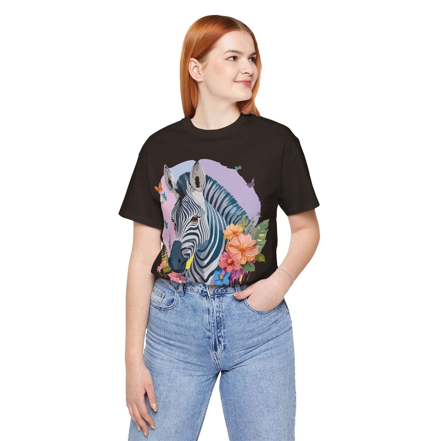 Zebra Graphic Unisex 100 Cotton Vintage Animal Art T-Shirt 3