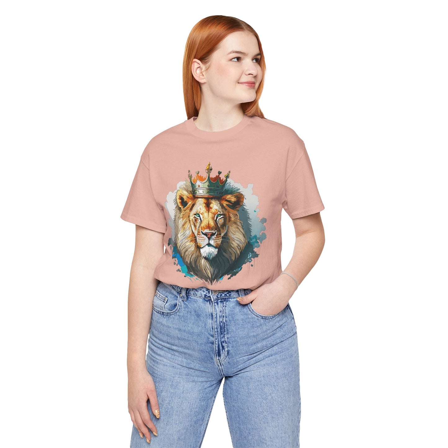 Unisex King Lion Tee, Animal Shirt, Tee Shirt with Lion, Crown T-Shirt, Animal King Tees, Crown Shirt, Safari T-Shirt 3