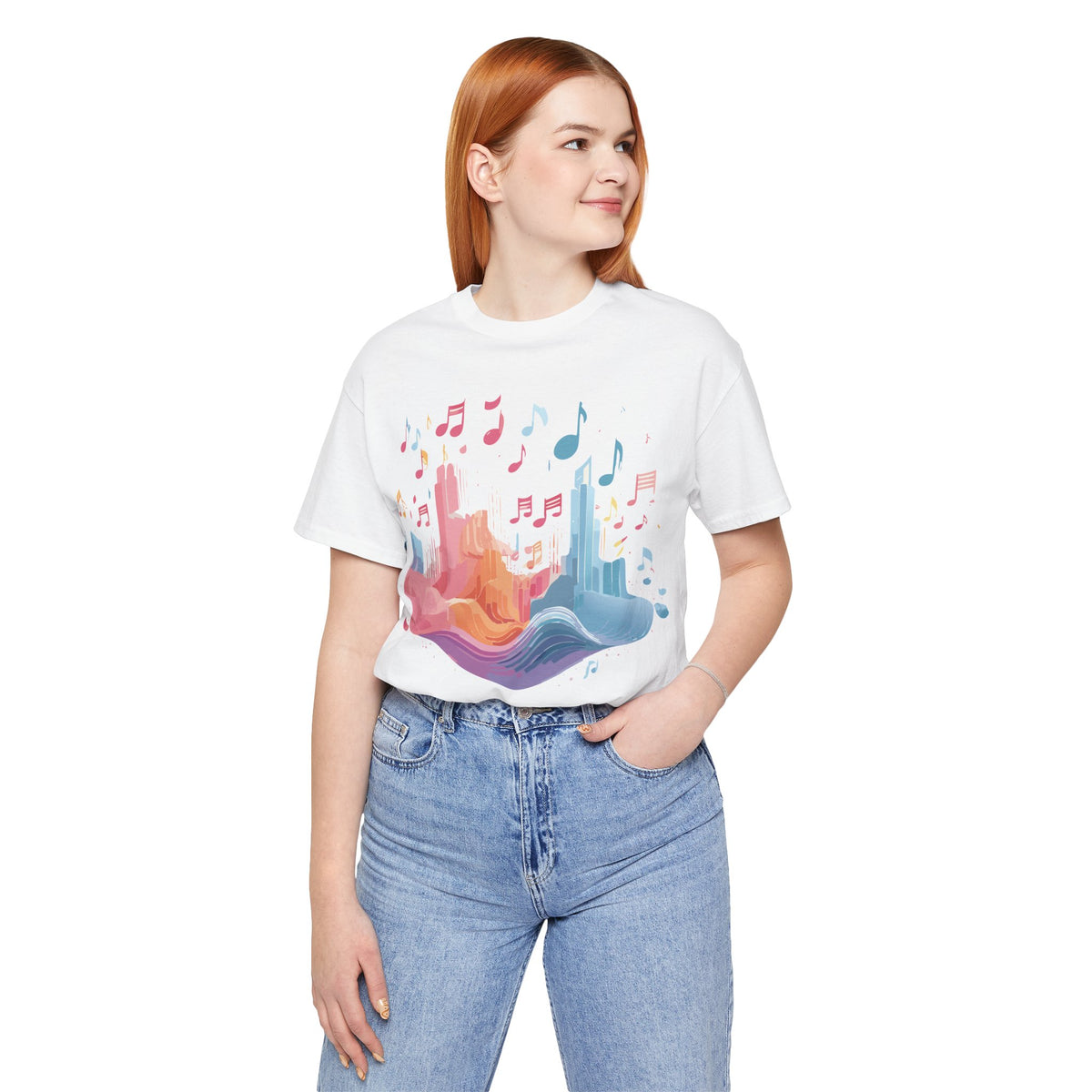 Music Graphic Unisex Cotton Bella+Canvas Tee with Art Design n186