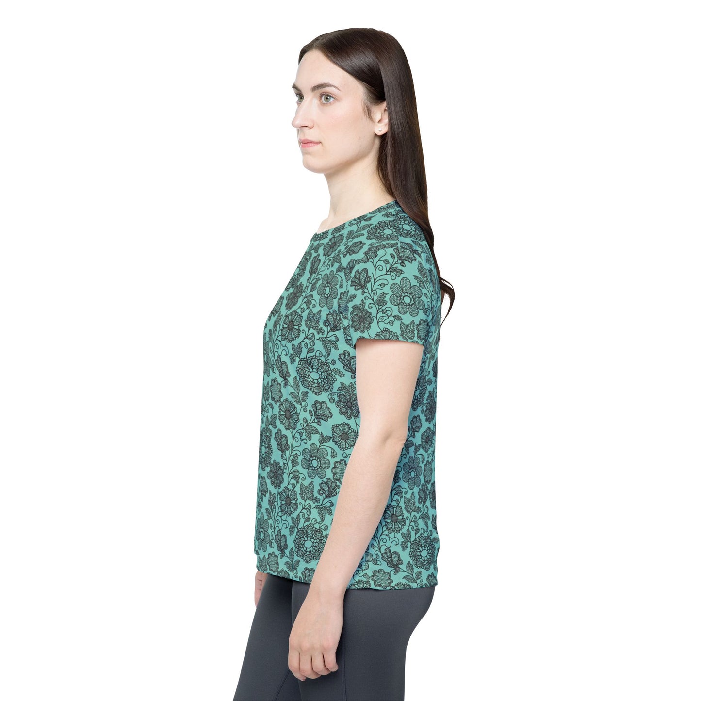 Lace Print Poly Shirt, Poly Shirt with Lace Print, Lace Shirt 27