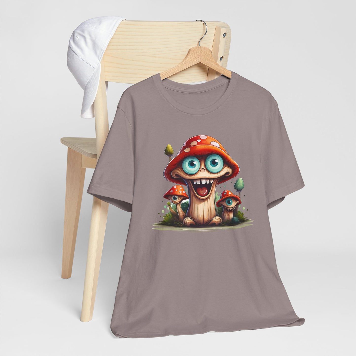 Cute Mushroom Graphic Tee, Fun Cartoon Shirt, Funny Mushroom Shirt, Cute Cartoon Tees, Graphic T-Shirt, Art Design T-Shirt