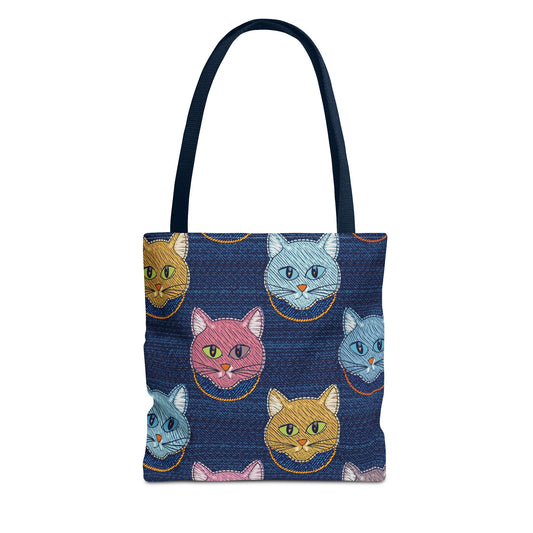 Denim Fabric Imitation Print Unisex Canvas Bag Poly Spun 3 Sizes Tote Bag 190-2