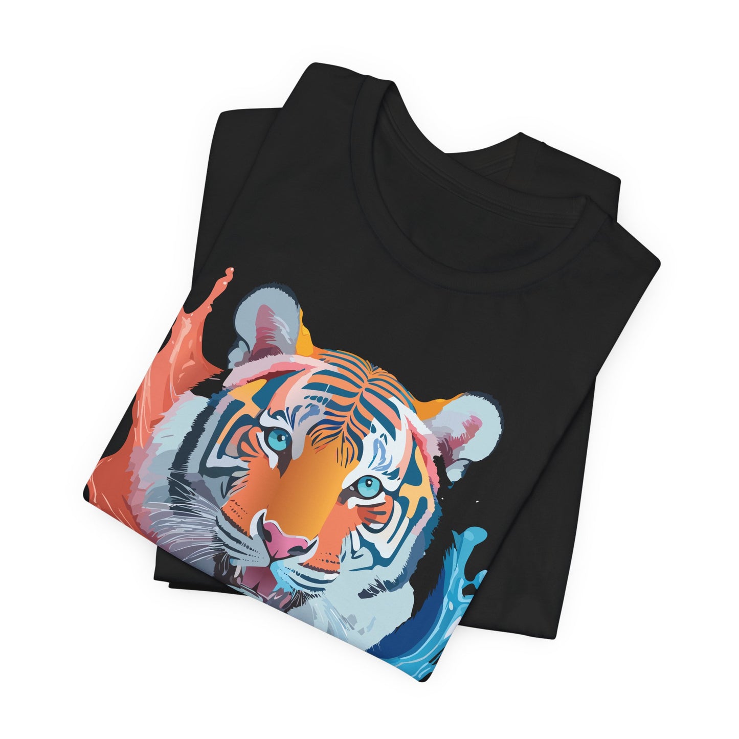 Unisex Tiger Tee, Animal Shirt, Tee Shirt with Tiger, Art T-Shirt, Animal Tees, Big Cat Shirt, Art Design T-Shirt 5