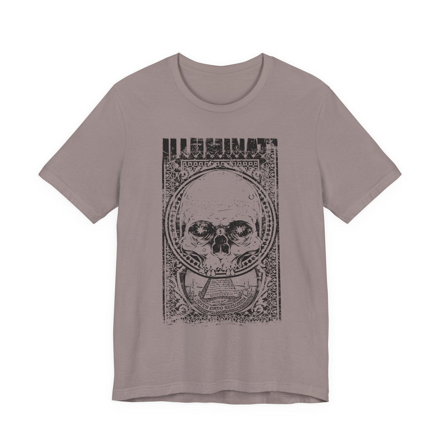 Skull Circle Graphic T-Shirt Vintage Etching Illustration Art Design Tee A-9