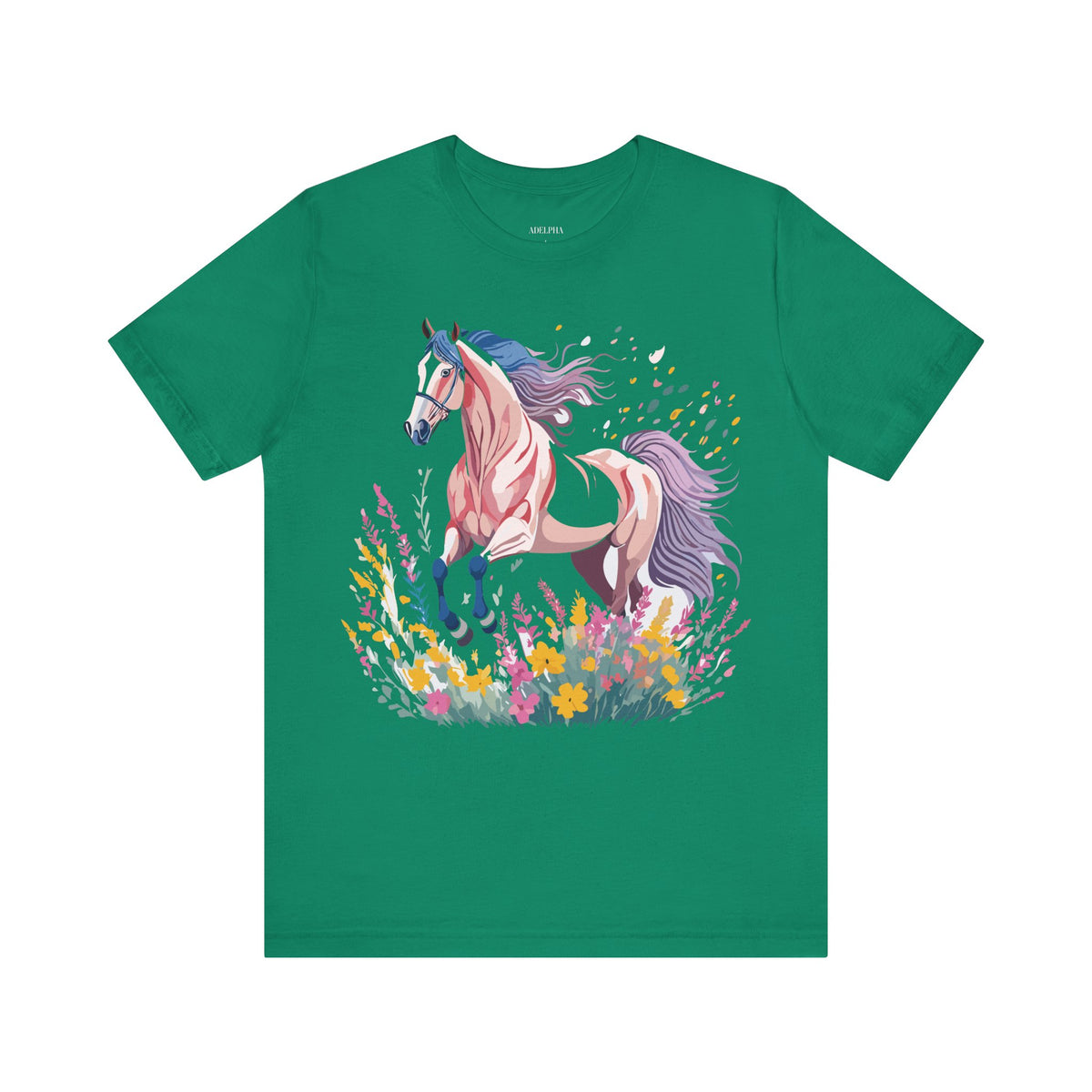 Horse Graphic Unisex Cotton Bella+Canvas Tee with Art Animal Design e27
