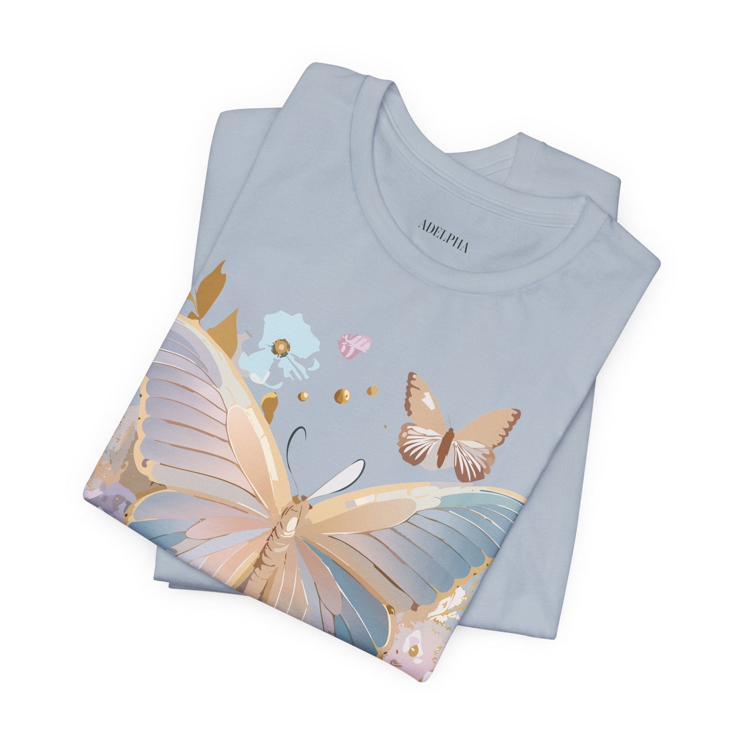 Butterfly Graphic Unisex 100 Cotton Lightweight Vintage Floral Design Jersey Tee 11