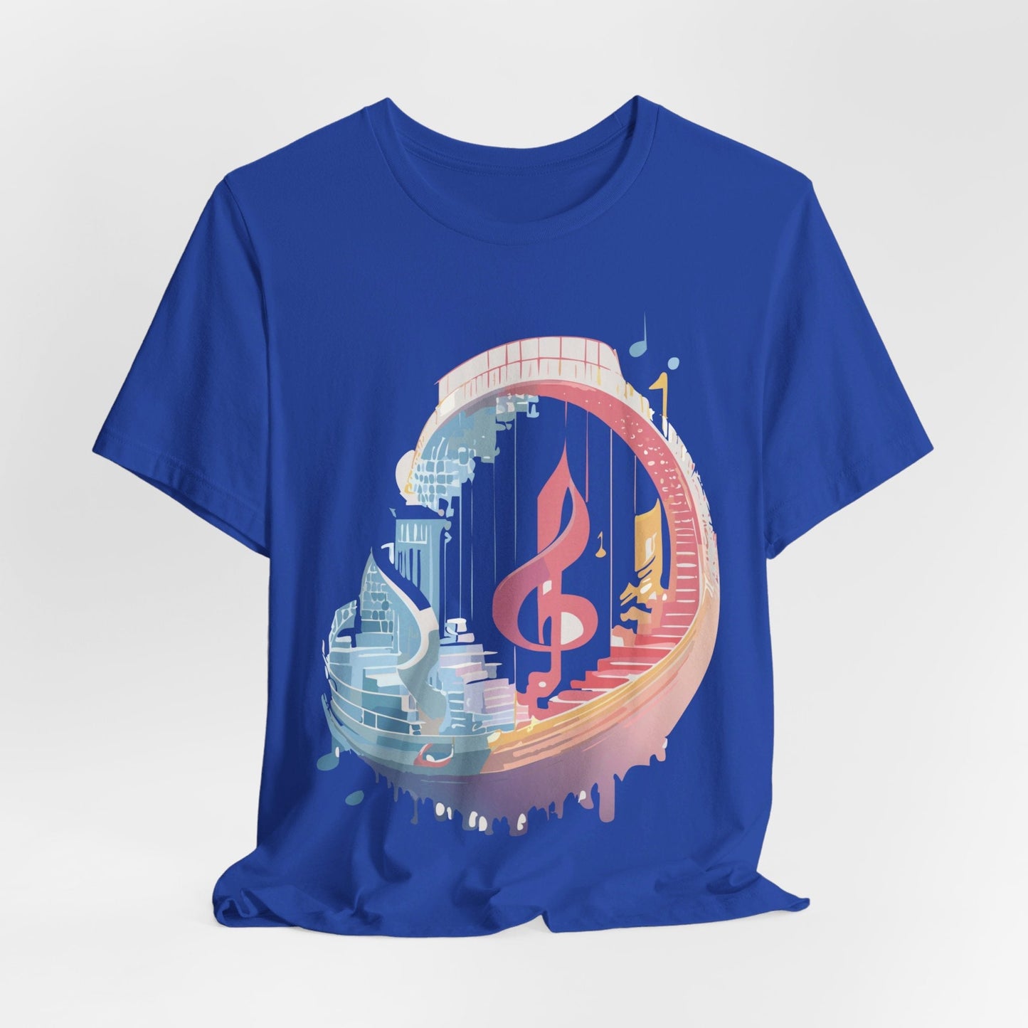 Music Graphic Unisex 100 Cotton Vintage Art with Musical Elements Tee 33