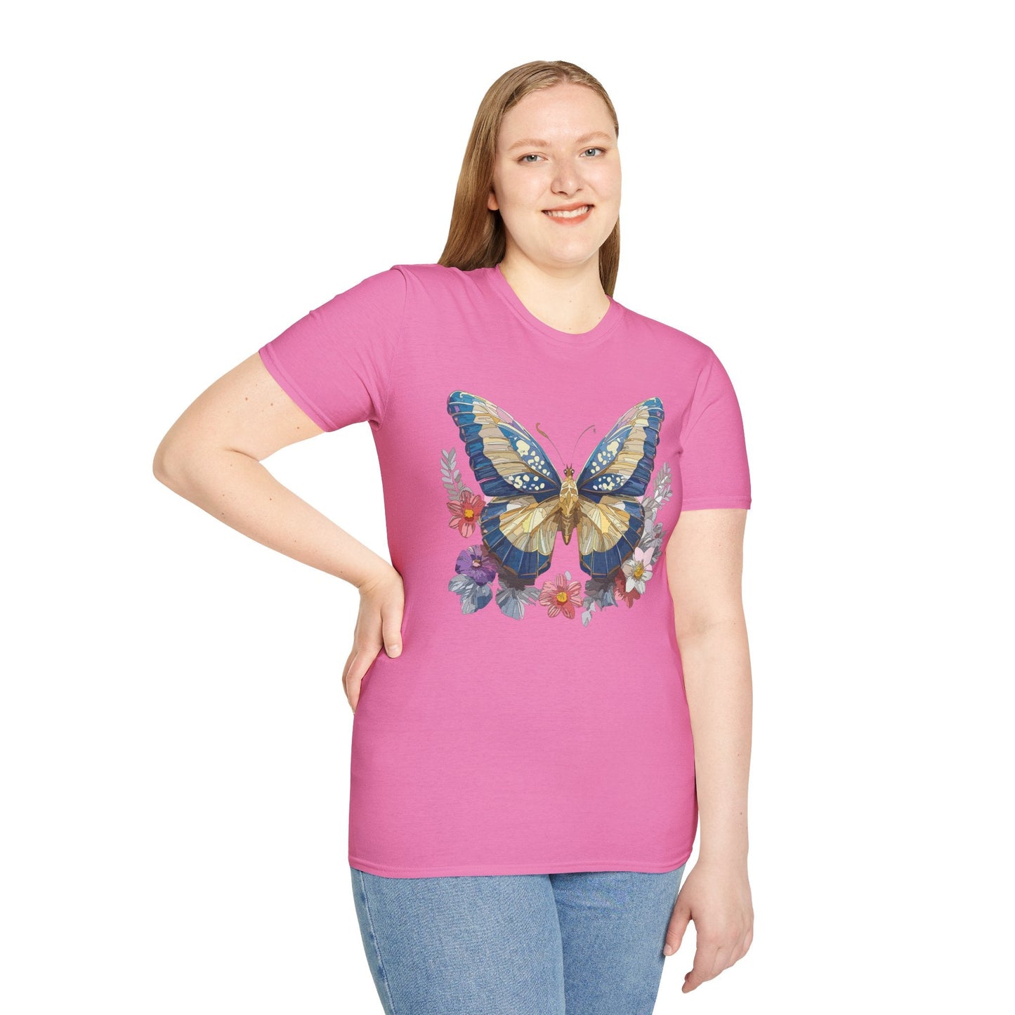 Butterfly Unisex Short Sleeve Tee Shirt Gildan Softstyle 64000 Monarch Design Graphic Tee
