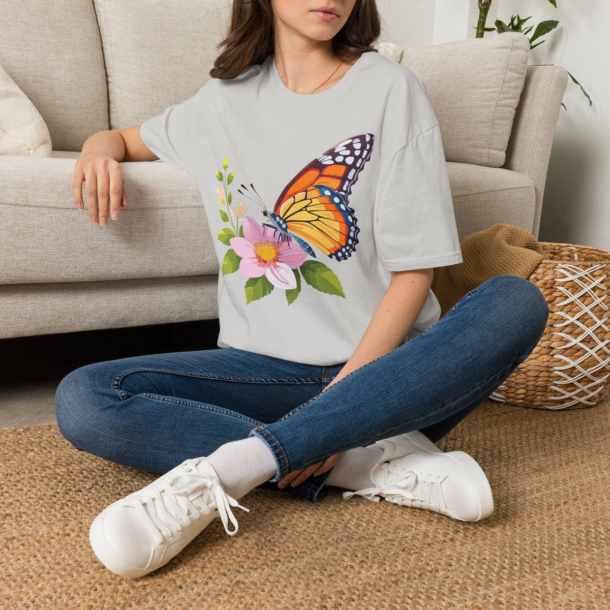 Butterfly and Wildflower Graphic Tee Unisex 100 Cotton Gildan T-Shirt