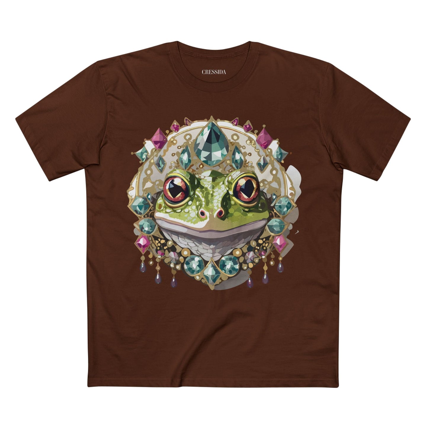 Frog Graphic Unisex 100 Cotton Tee With Unique Animal Golden Medallion Art Design 25