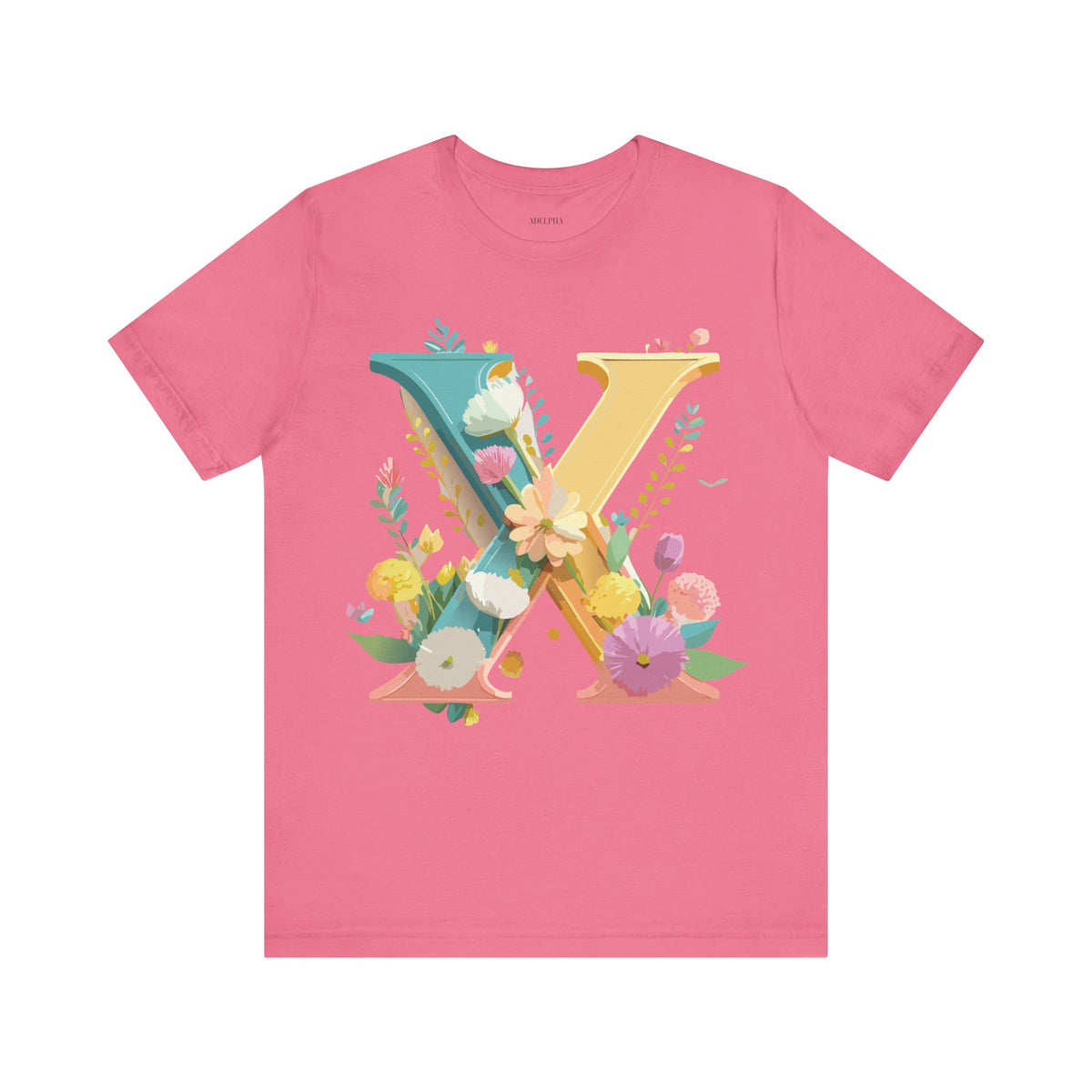 Letter X Graphic Unisex Cotton Bella+Canvas Tee with Art Letter Design