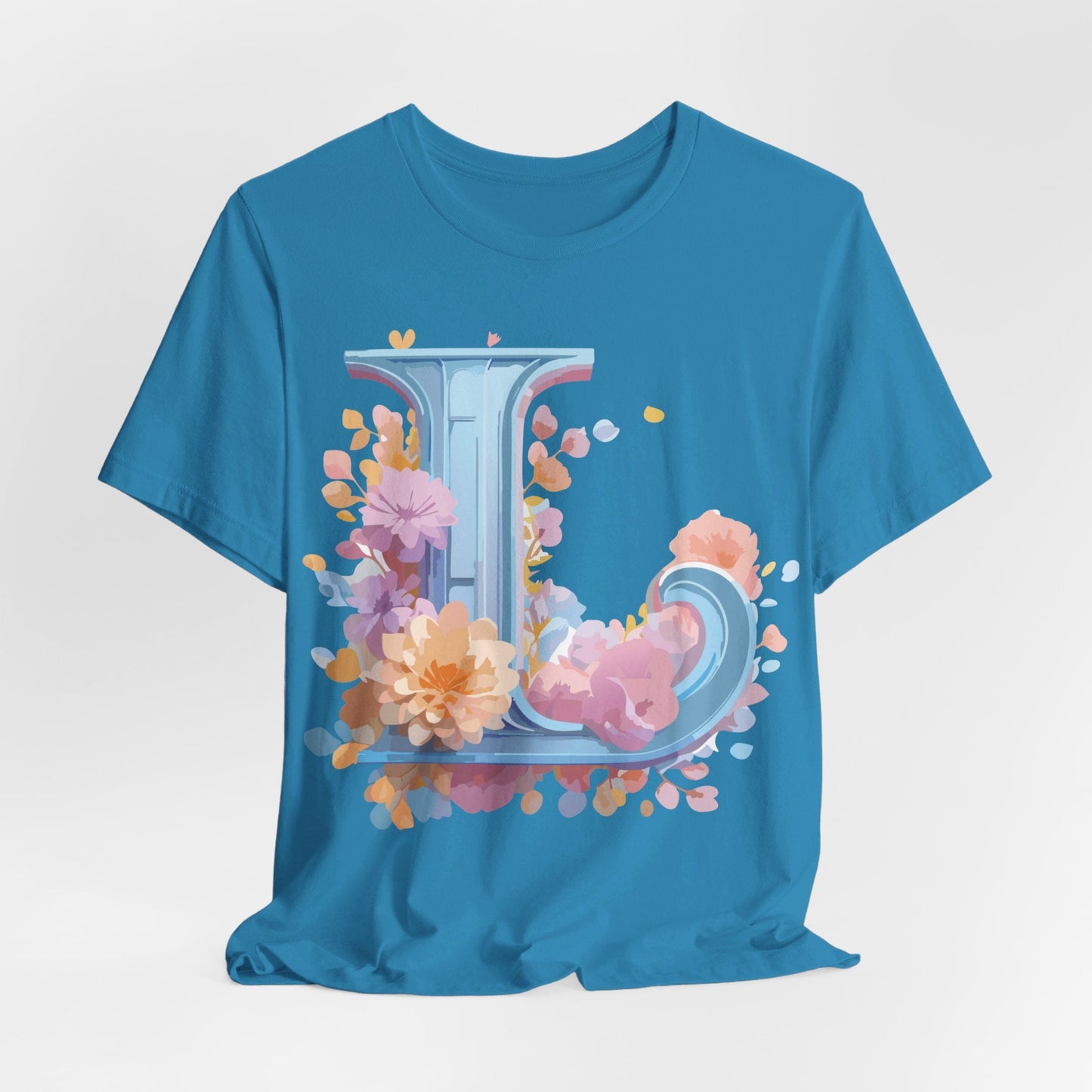 Unisex Letter L Graphic Tee Vintage Inspired Artwork Adelpha Short Sleeve Shirt Premium