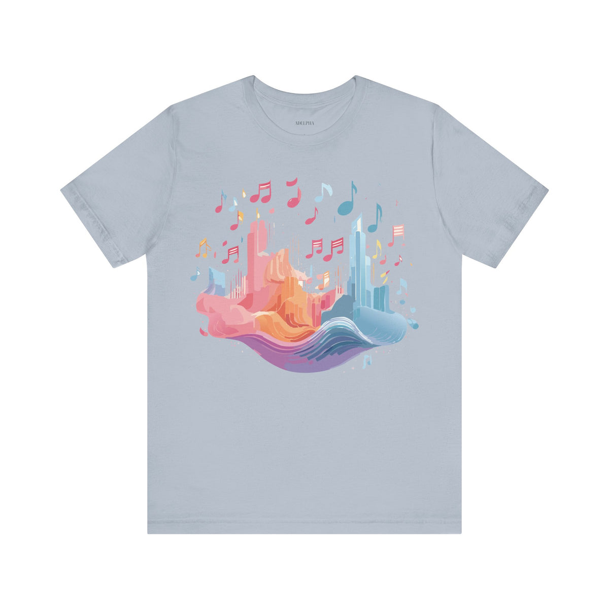 Music Graphic Unisex Cotton Bella+Canvas Tee with Art Design n186